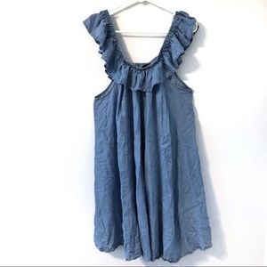 TORRID OFF THE SHOULDER DENIM TRAPEZE DRESS 1